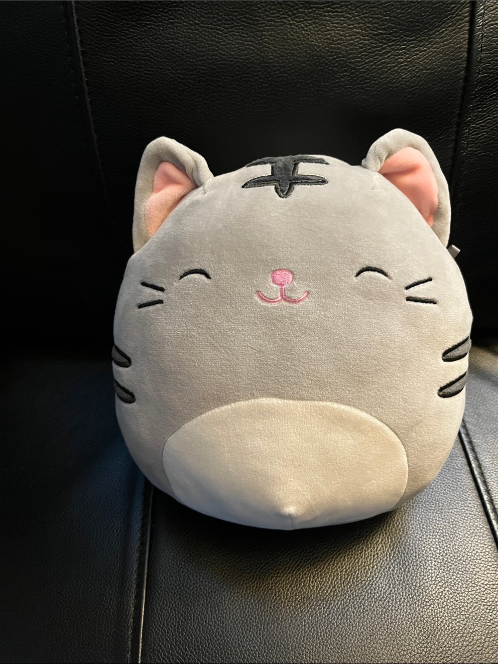 Squishmallows Tally the Tabby Cat Gray and Pink Plush Pillow Toy 8 inches